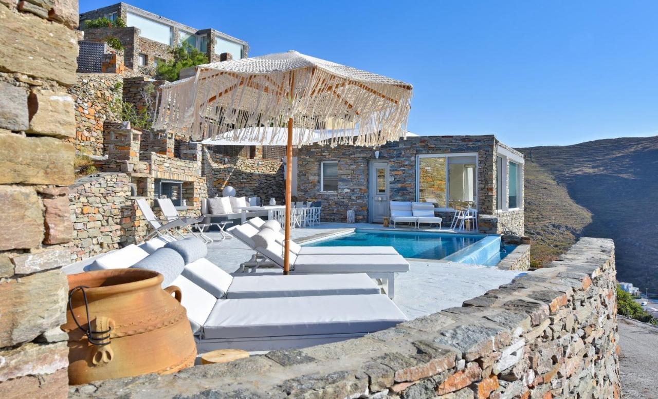 Luxurious Villa Lune With A Swimming Pool And A Fantastic Sea And Sunset View Ioulis ภายนอก รูปภาพ