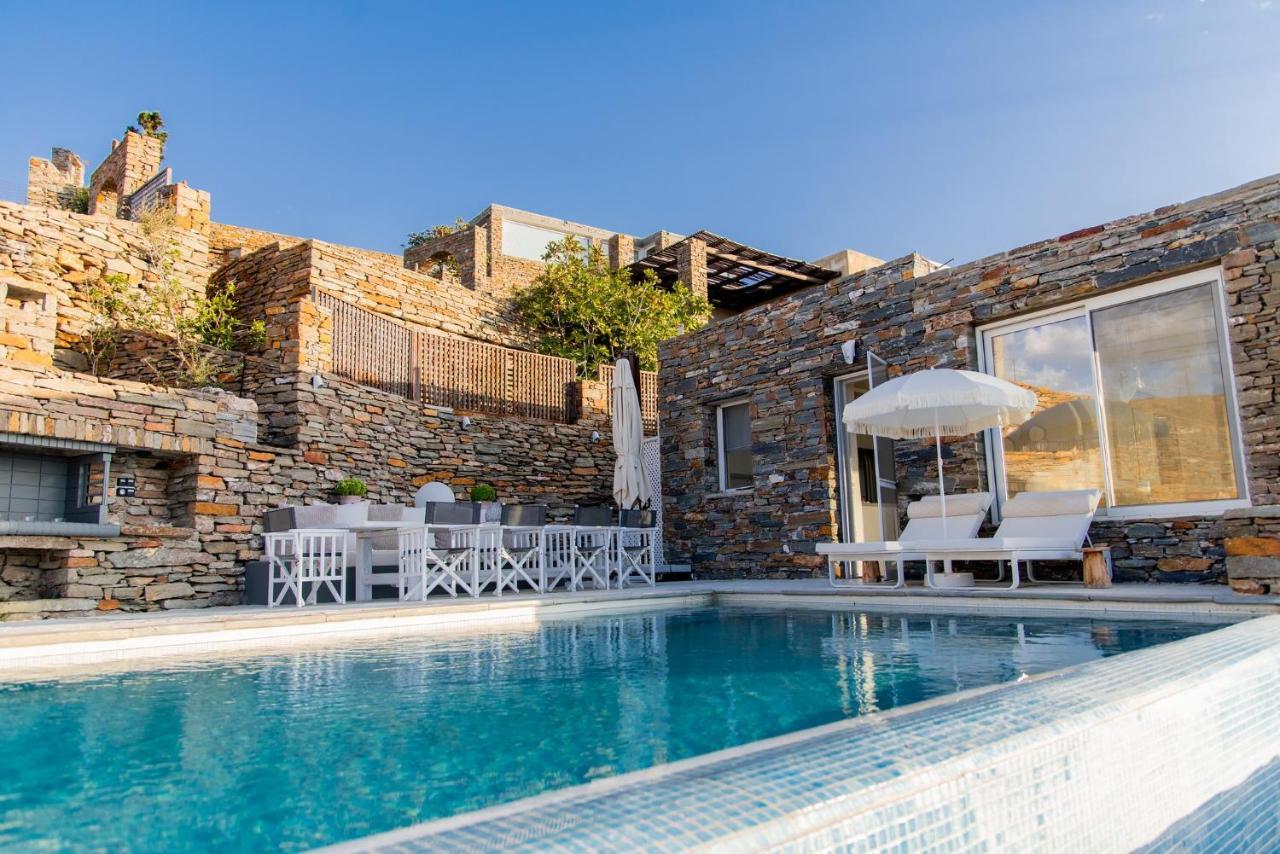 Luxurious Villa Lune With A Swimming Pool And A Fantastic Sea And Sunset View Ioulis ภายนอก รูปภาพ
